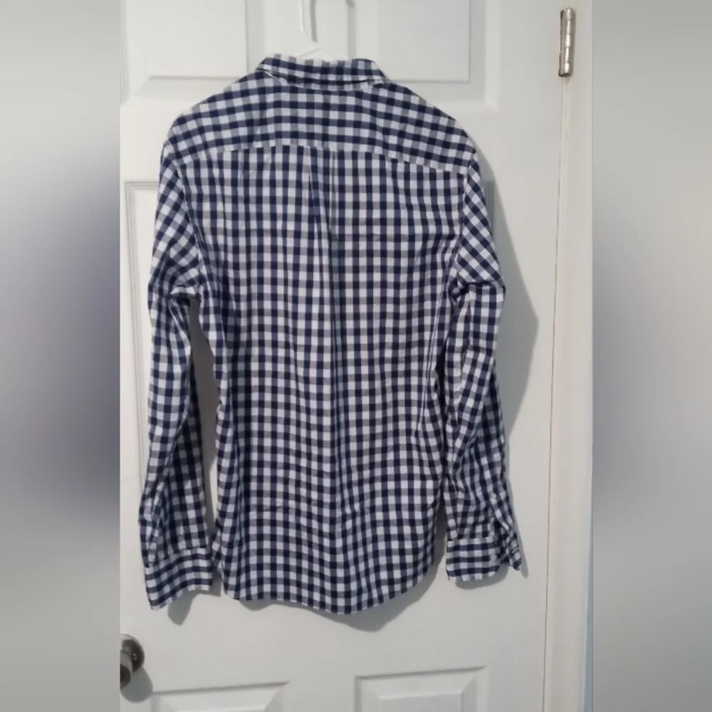 J. Crew Blue and White Plaid Button-Down Shirt